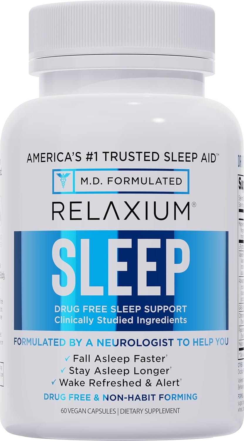 Relaxium Sleep Aid for Adults– Professional Strength Formula | 5mg Melatonin, Magnesium Glycinate, Valerest & Ashwagandha | Non-Habit Forming Sleep Support | 30-Day Supply