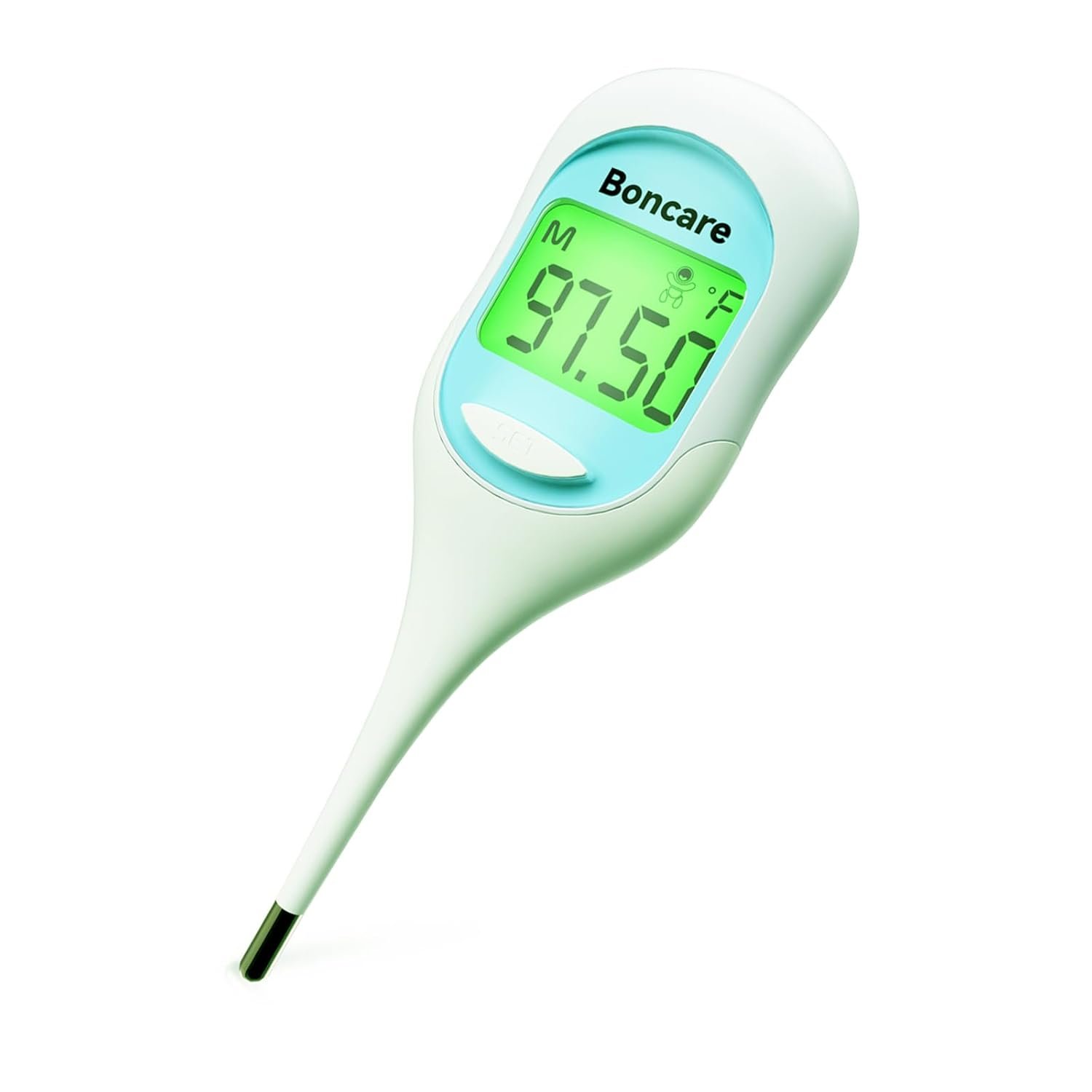 Boncare 9 Seconds Basal Body Thermometer for Ovulation, Oral Thermometer for Adults and Kids – Accurate Rectal Thermometer, with Fever Alarm and Large Display (Sky Blue)