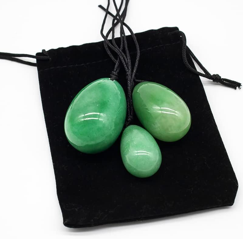 3PC Jade Stone Yoni Egg Set Natural Rose Quartz Vaginal Massage Eggs Ball Repair Vaginal Tightening Kegel Muscle Exercise Care