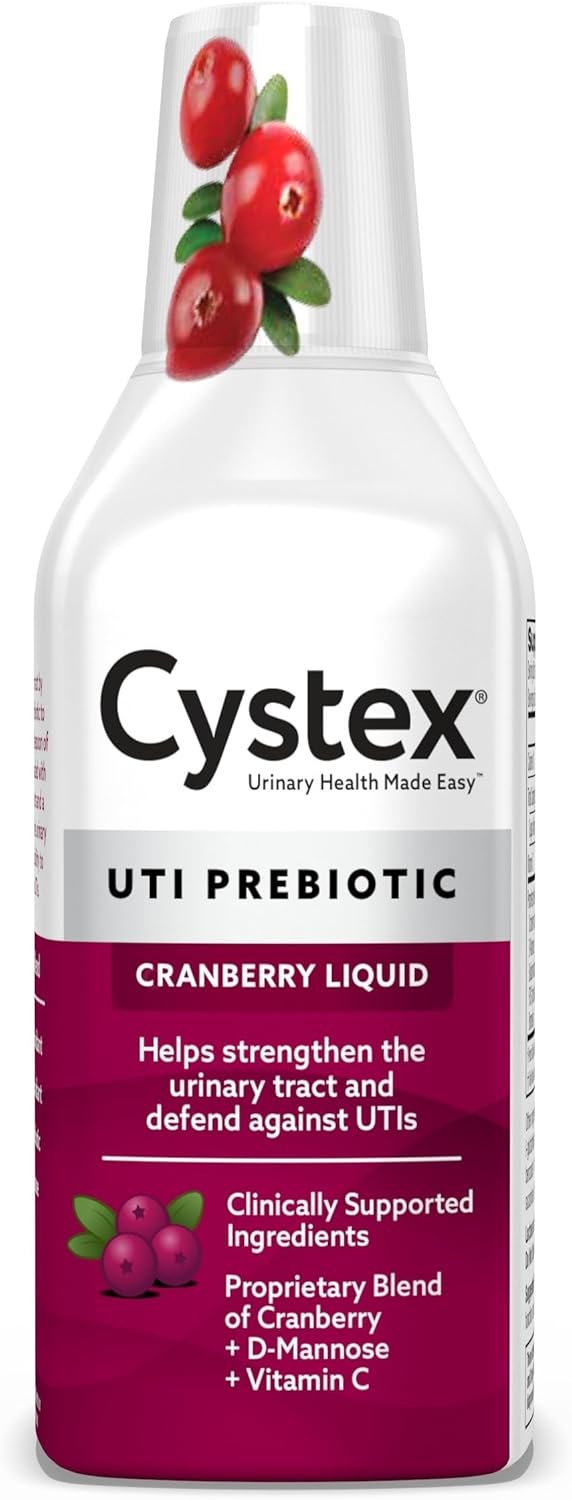Cystex Urinary Tract Infection Support & Prevention – Cranberry Prebiotic Supplement with D-Mannose & Vitamin C for UTI Protection & Urinary Health Maintenance – 7.6 fl oz (Pack of 1)