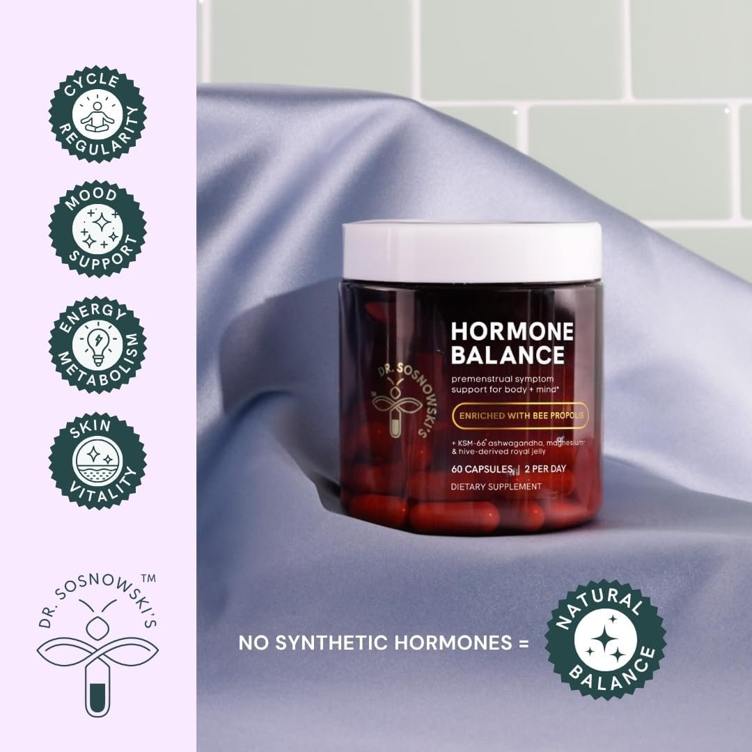 Dr Sosnowski’s Hormone Balance | Multivitamin for Women to Support Hormonal Regulation, Energy, Mental Clarity & Skin | Bee Propolis, Ashwagandha, Dong Quai, Magnesium, B6 Vitamins | 60 Capsules
