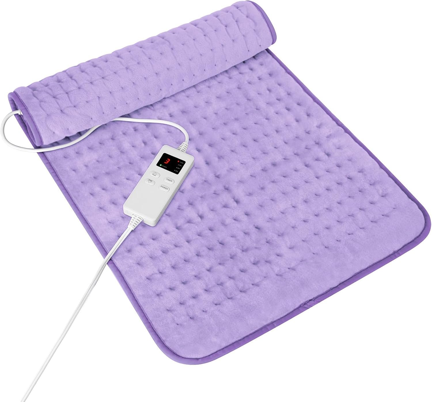 Heating Pad for Period Cramps, Heating Pad for Back/Neck/Shoulder Muscle Pain, 6 Heating & 4 Timer Setting, Auto Shut Off, Dry/Moist Heat & Machine Washable, Birthday Christmas Gifts for Women Mom