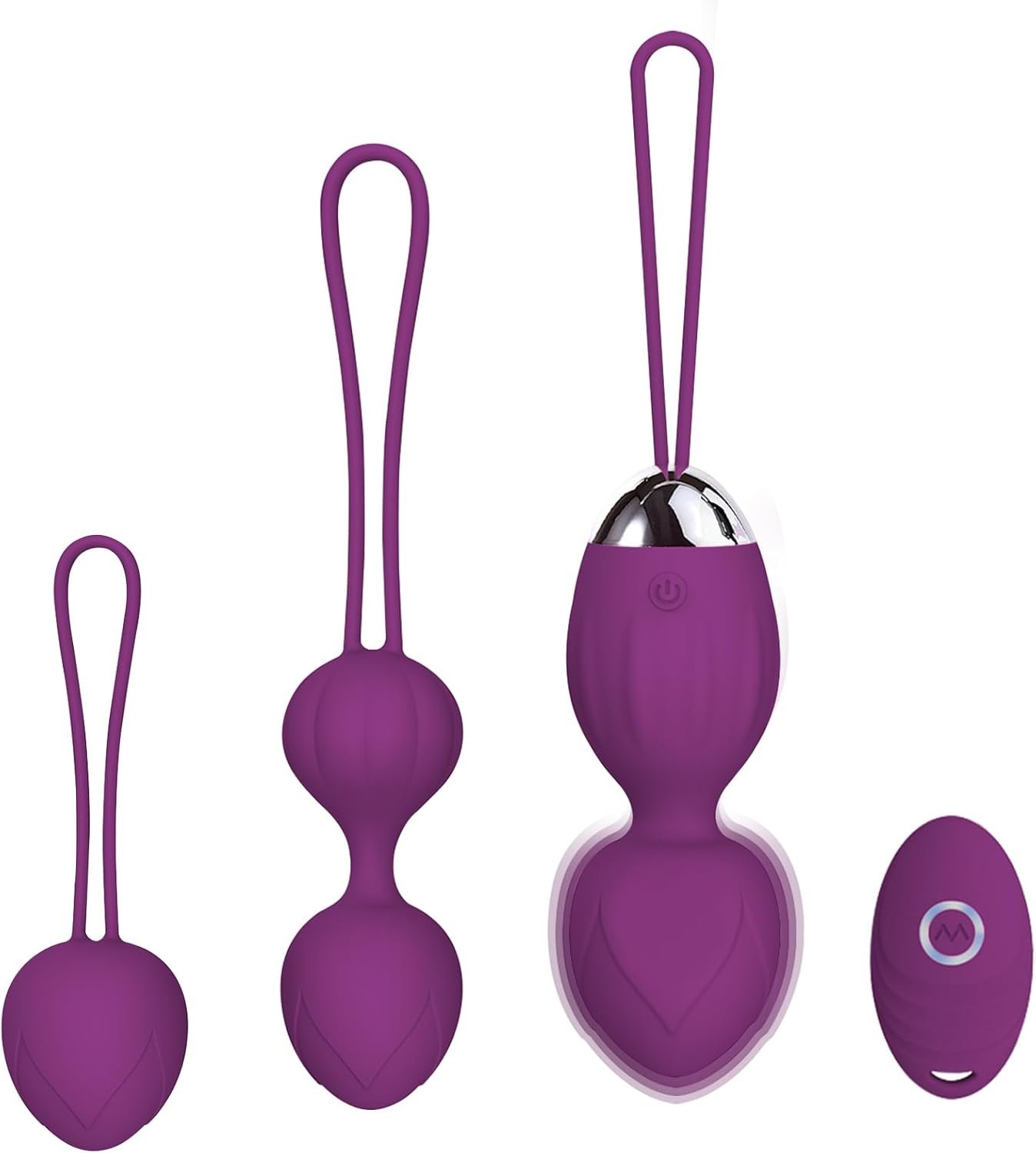 3 Kegel Balls for Women Tightening Exercise Set, Different Kegel Weights for Pelvic Floor Muscle, Pelvic Floor Trainer System for Beginners & Advance (Purple)