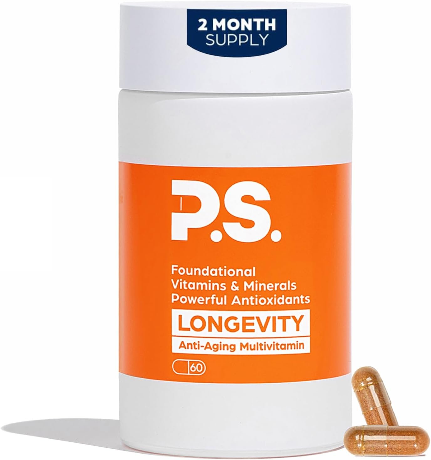 PS Longevity Supplements – Methylated Multivitamin for Men and Women with B Vitamins, Nicotinamide Riboside, CoQ10, Resveratrol, ALA – Antioxidant Defense for Modern Life (2 Month Supply)