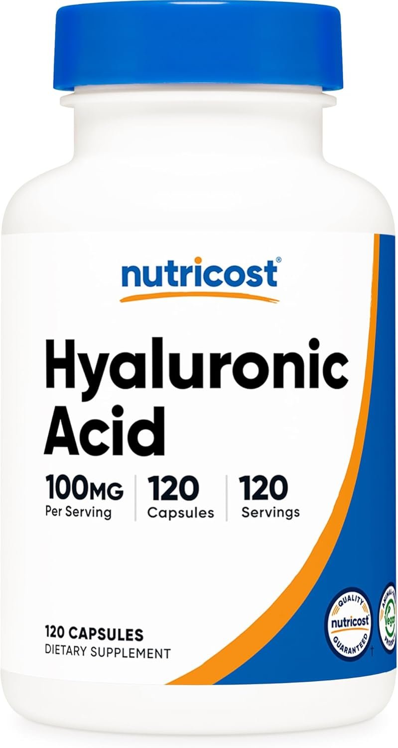 Nutricost Hyaluronic Acid Capsules 100mg,120 Vegetarian Capsules – Gluten Free, Non-GMO
