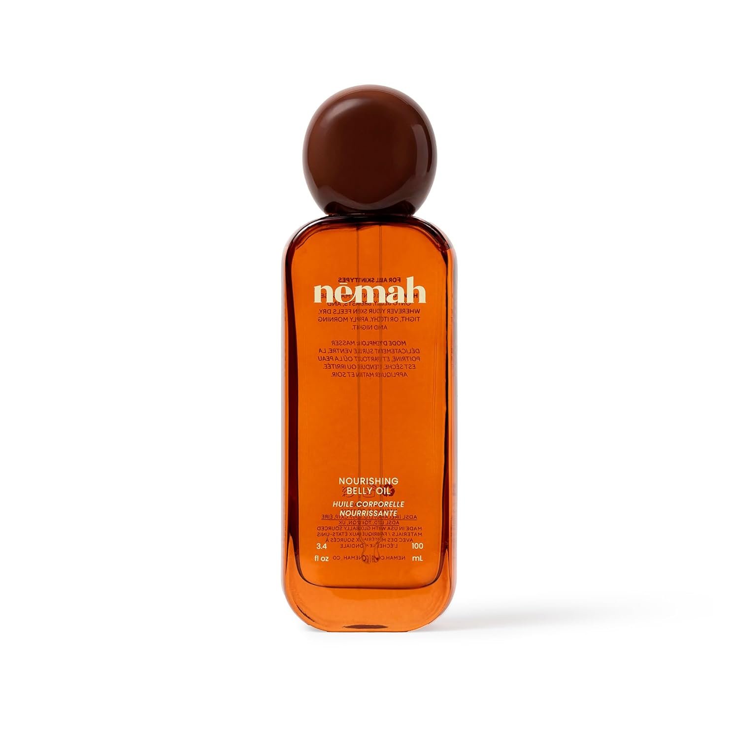 Nemah Belly Oil For Pregnant Women, Stretch Mark Oil, Quick Drying Non-Greasy With Jojoba Coconut Hemisqualane Blend, Pregnancy Stretch Mark Prevention, Pregnancy Essentials, Vegan, 3.4 Fl Oz