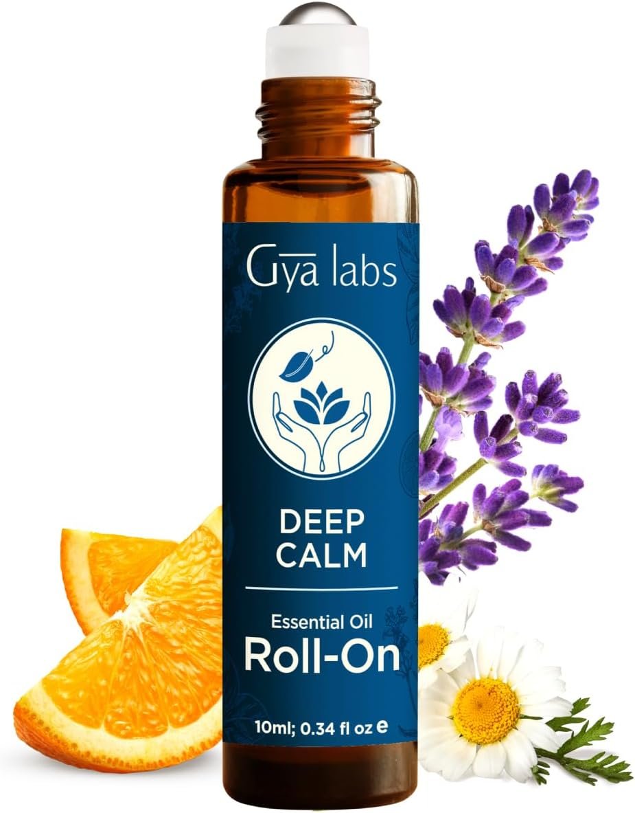 Gya Labs Deep Calm Essential Oil Roll On – 0.34 Fl Oz – Travel Size Roller for Camping, Skin, Aromatherapy Relief, Convenience