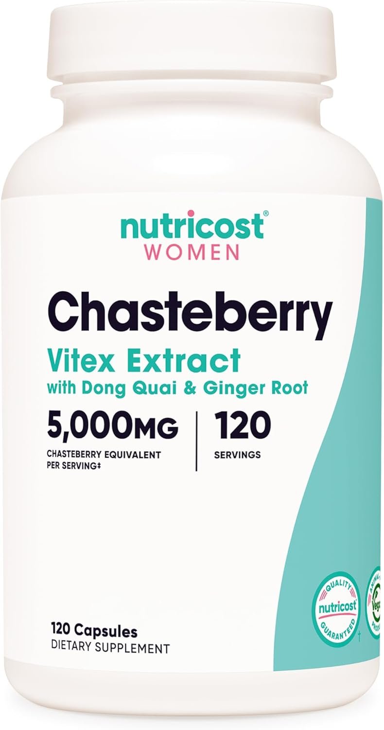 Nutricost Chasteberry Extract Supplement for Women 120 Capsules for 120 Servings – Vitex Extract with Dong Quai & Ginger Root, Vegan