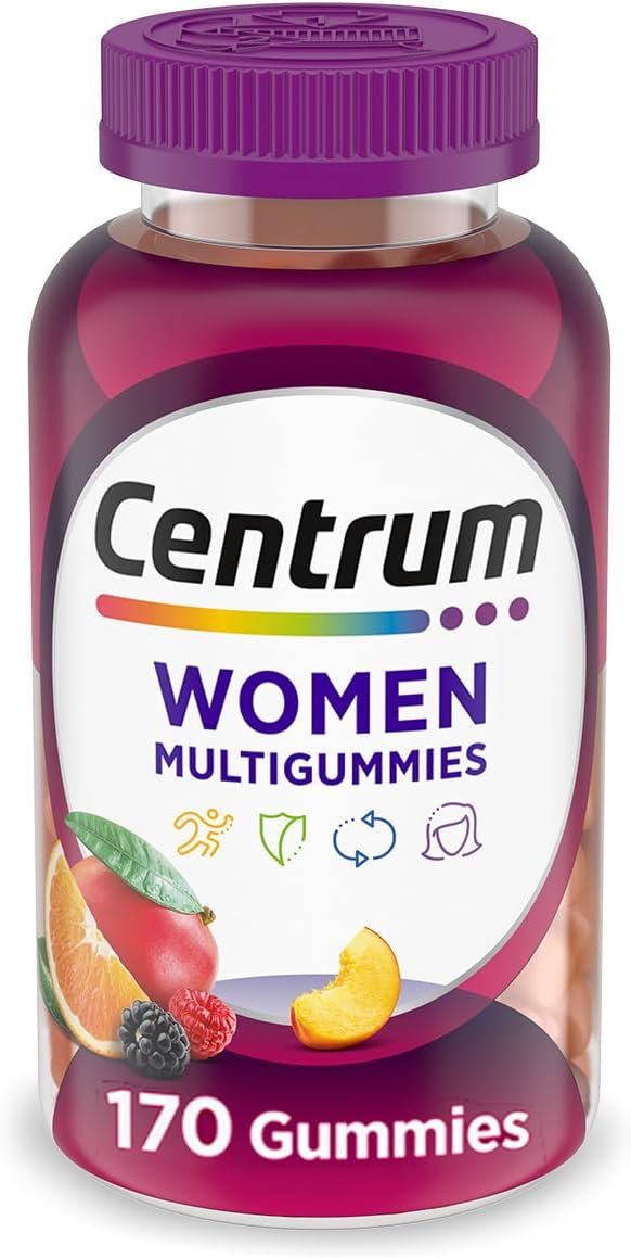 Centrum MultiGummies Gummy Multivitamin for Women, Multivitamin/Multimineral Supplement with Vitamin D3, B and Antioxidants, Assorted Fruit Flavor – 170 Count