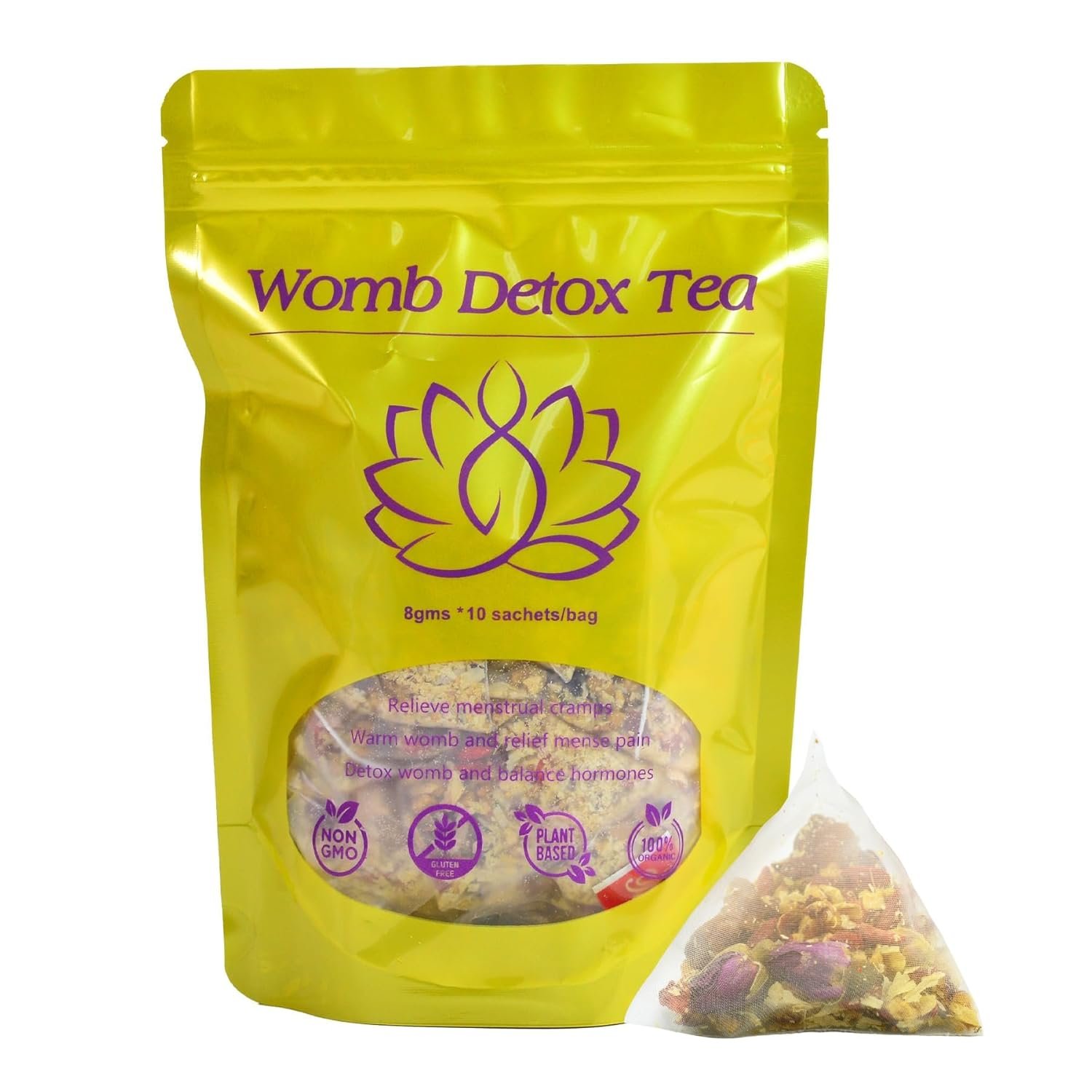 Hiherbs Womb Detox Fertility Tea for Women to Get Pregnant Fast, Herbal Fibroid Tea 10 Pcs Tea Bags Help to Relieve Menstrual & Period Cramps Uterus Warmer and Cleanse