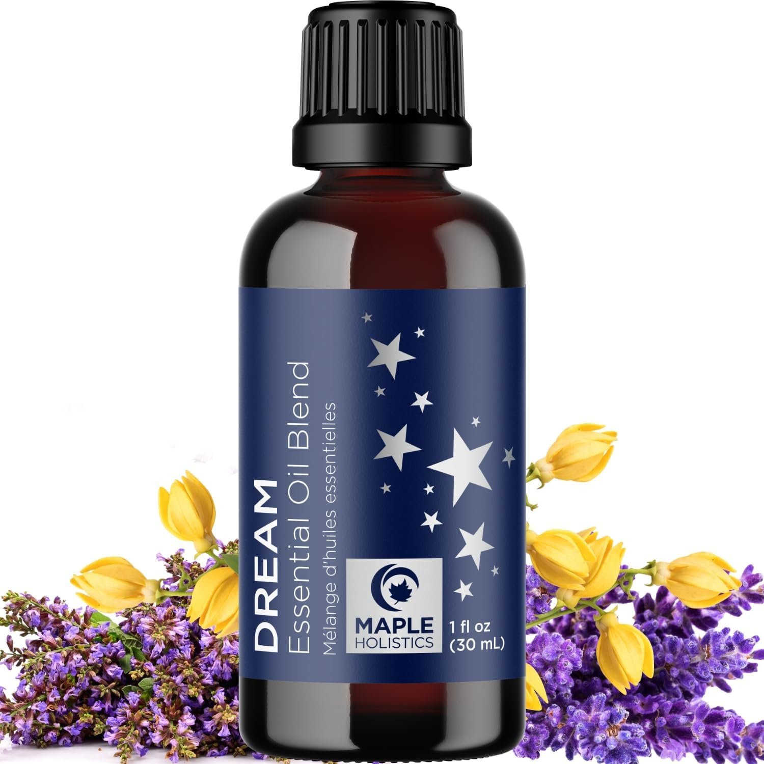 Sleep Essential Oil Blend for Diffuser – Dream Essential Oils for Diffusers Aromatherapy and Relaxation with Clary Sage Ylang-Ylang Roman Chamomile and Lavender for Sleep Time Support (1 Fl Oz)
