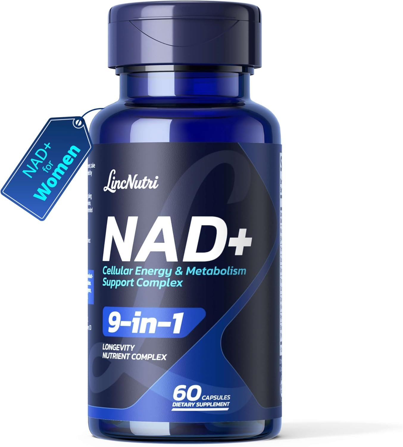 NAD+ Supplements for Women NMN+NR Super Absorption, with BioPerine – Resveratrol – TMG – Green Tea – CoQ10 – Quercetin – PQQ, Deep Antioxidant Helps Promote Healthy Aging, 60 Capsules