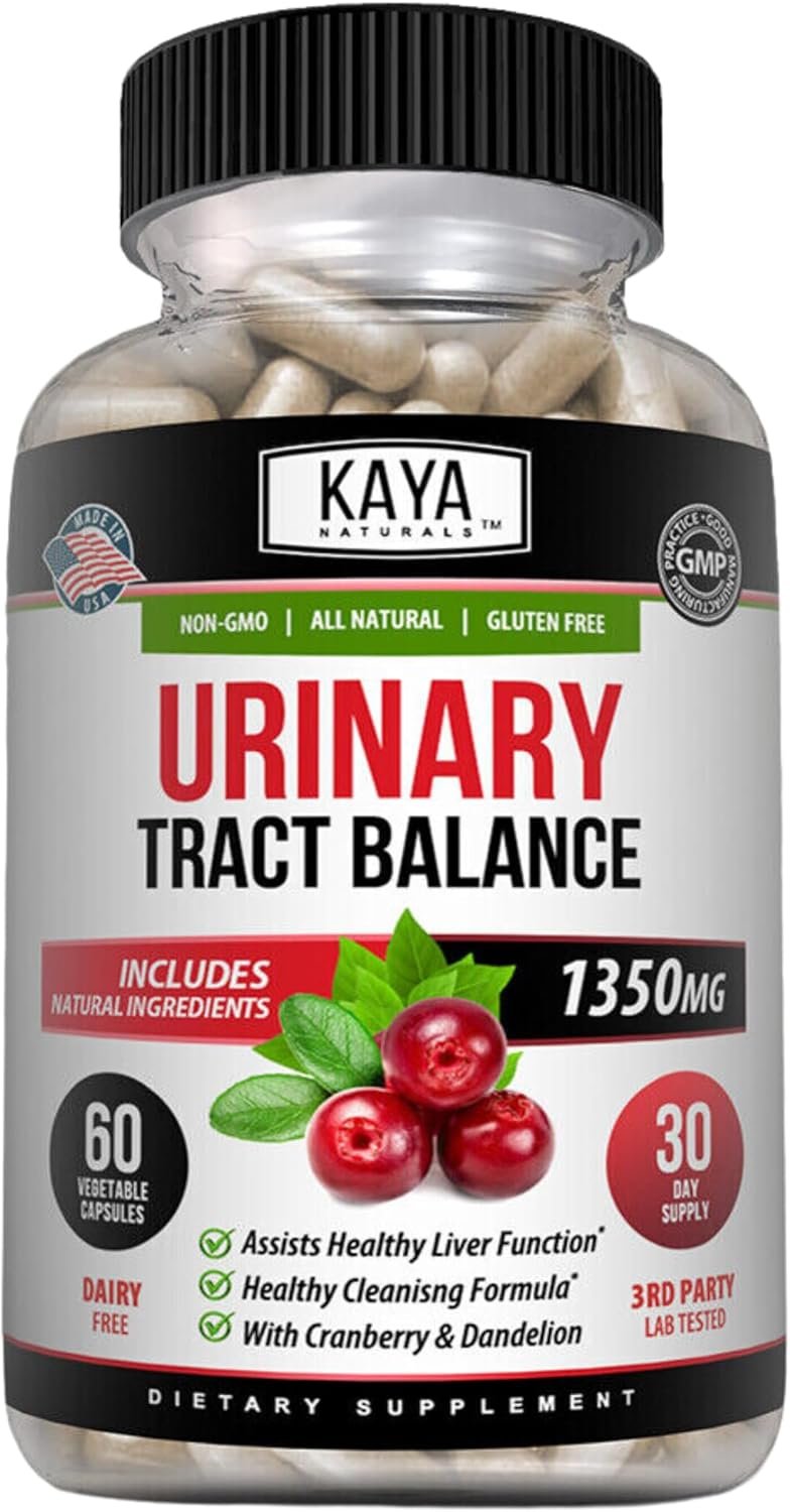 Kaya Naturals – D-Mannose – Urinary Tract UT Cleanse & Bladder Health – Made with Cranberry, Hibiscus & Dandelion Root – D Mannose Capsules Cranberry Supplement – 60 Veggie Capsules