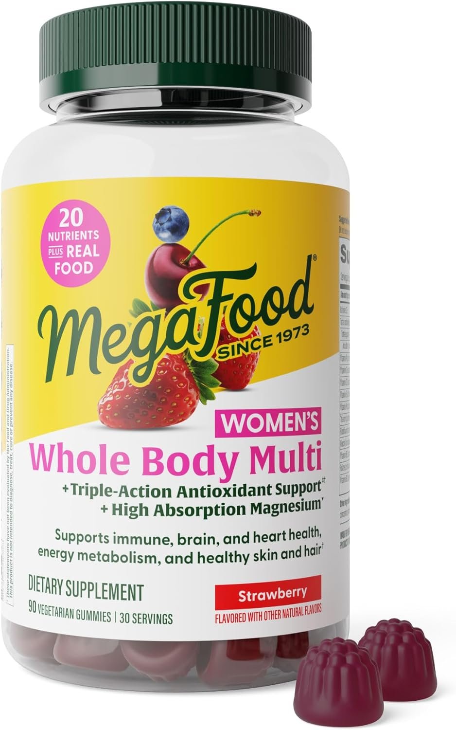 MegaFood Women’s Whole Body Multivitamin Gummies – Multivitamin For Women With Vitamin C, Magnesium Citrate, Vitamin D3, Folate, Biotin & Zinc – Brain, Heart & Immune Support – 90 Gummies, 30 Servings
