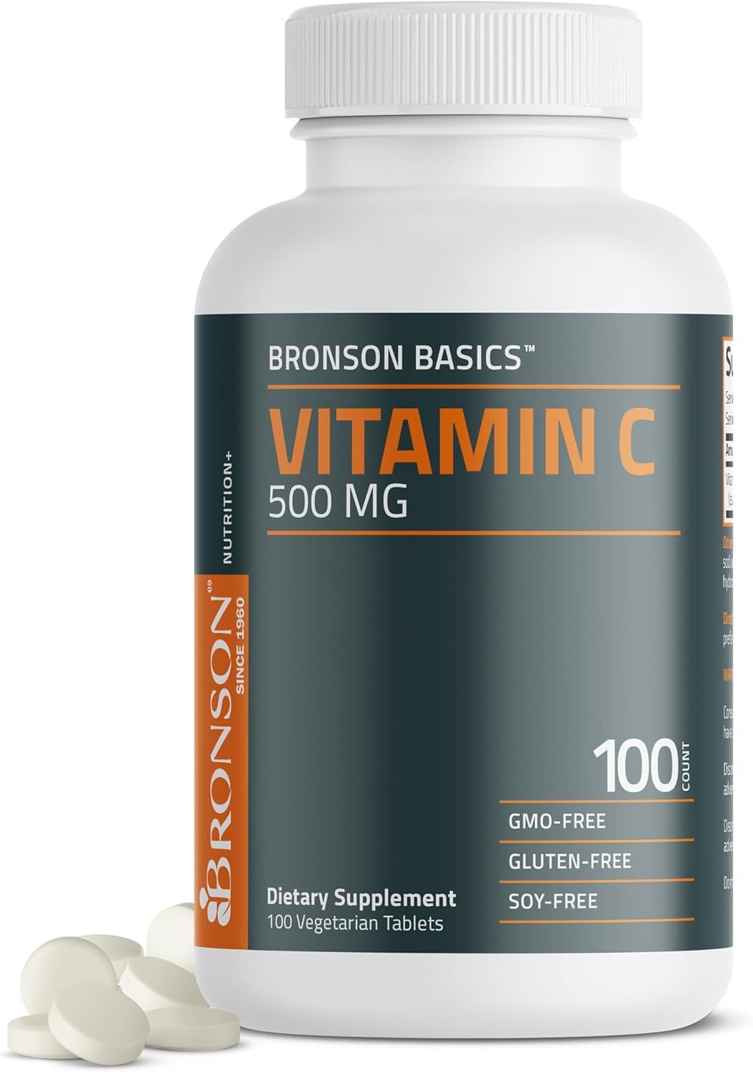 Bronson Vitamin C 500 MG Supports a Healthy Immune System & Antioxidant Protection, Non-GMO, 100 Vegetarian Tablets