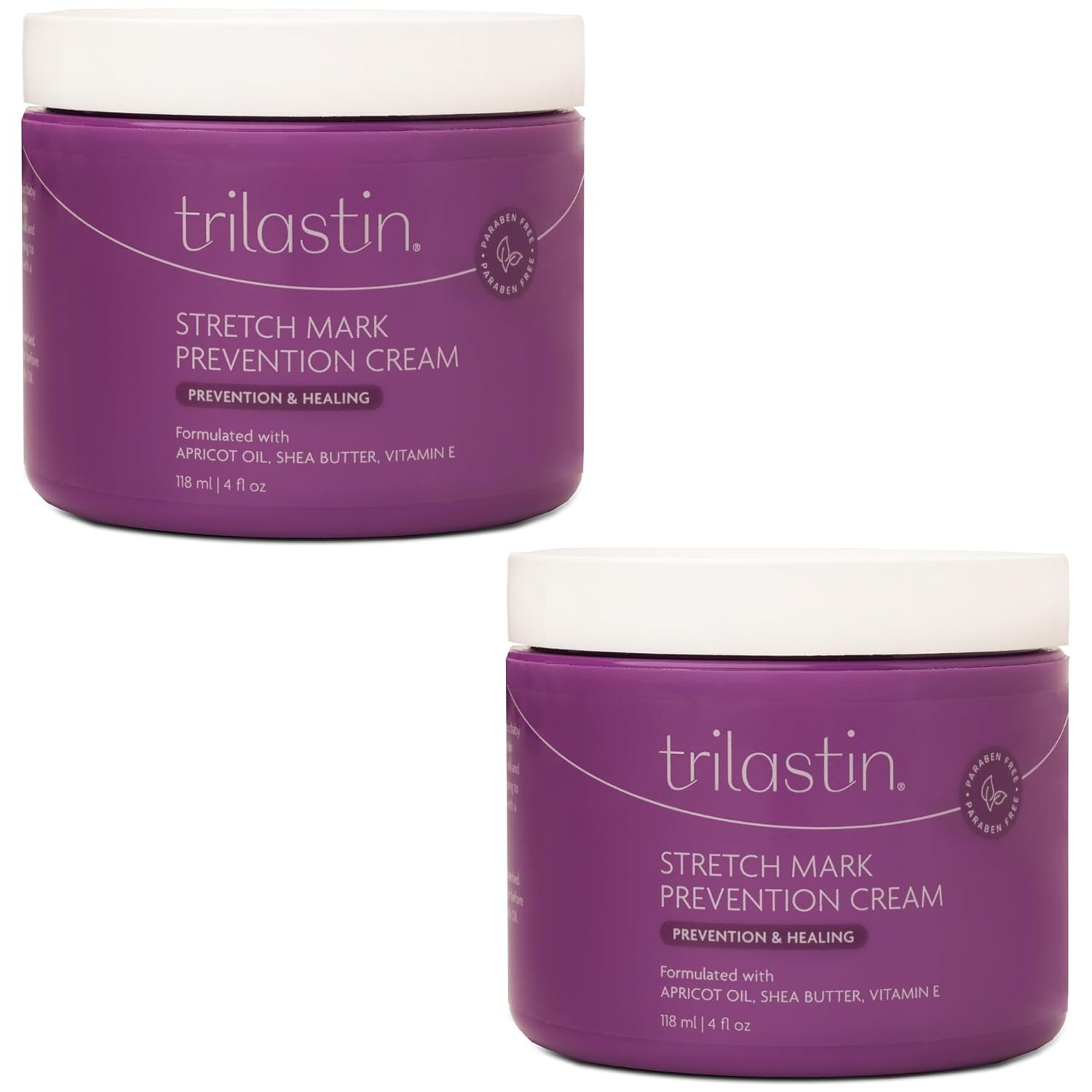 TriLASTIN Stretch Mark Cream for Pregnancy – Hydrating Belly Cream for Pregnant Women- Shea Butter & Vitamin E, Paraben Free, No Added Fragrances – Maternity Body Lotion – 4 oz, 2 Pack