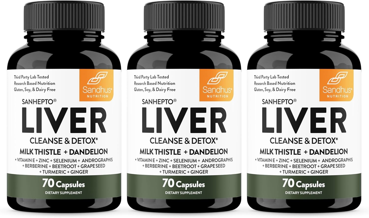 Sandhu’s Liver Cleanse Detox & Repair Support Capsules with Milk Thistle & Dandelion Root | Herbal Supplement Pills for Liver Health | for Men & Women | Made in USA | Viral on Tiktok | 210 Count
