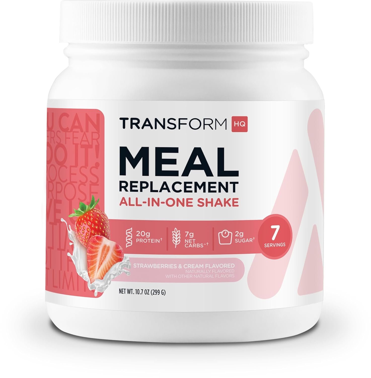 TransformHQ Meal Replacement Shake Powder 7 Servings (Strawberries & Cream) – Gluten Free, Non-GMO