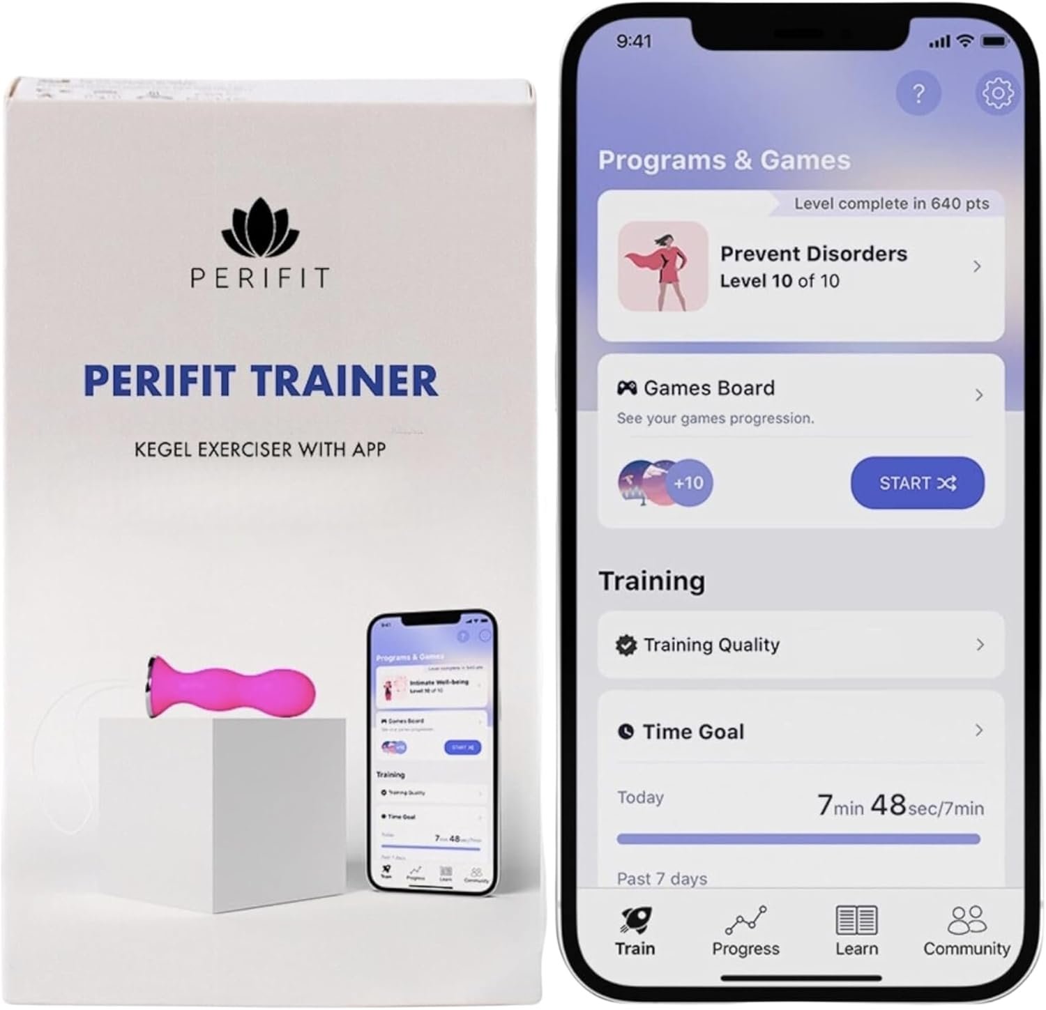Perifit – Pelvic Floor Exerciser with App | Kegel Trainer | Strengthen Your Pelvic Floor, get Better Bladder Control, Stronger Pelvic Support (Pink)