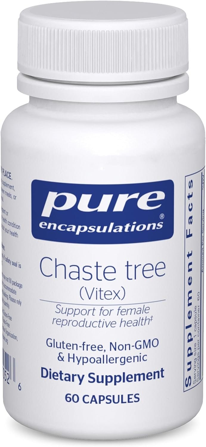 Pure Encapsulations Chaste Tree (Vitex) – Supports Menstrual Cycle Regularity – for Breast Comfort* – Women’s Supplement – Hormonal Balance Support – Non-GMO & Vegan – 60 Capsules