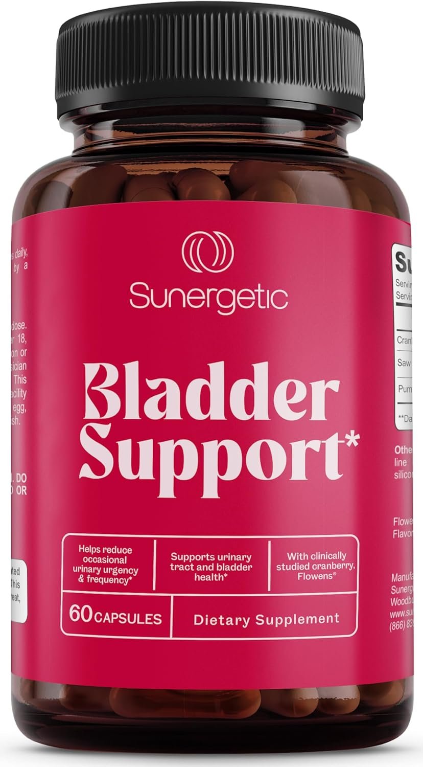 Premium Bladder Support Supplement – Bladder Control Supplement for Occasional Urinary Urgency, Frequency & Leakage – With Clinically Studied Cranberry, Pumpkin & Saw Palmetto – 60 Capsules