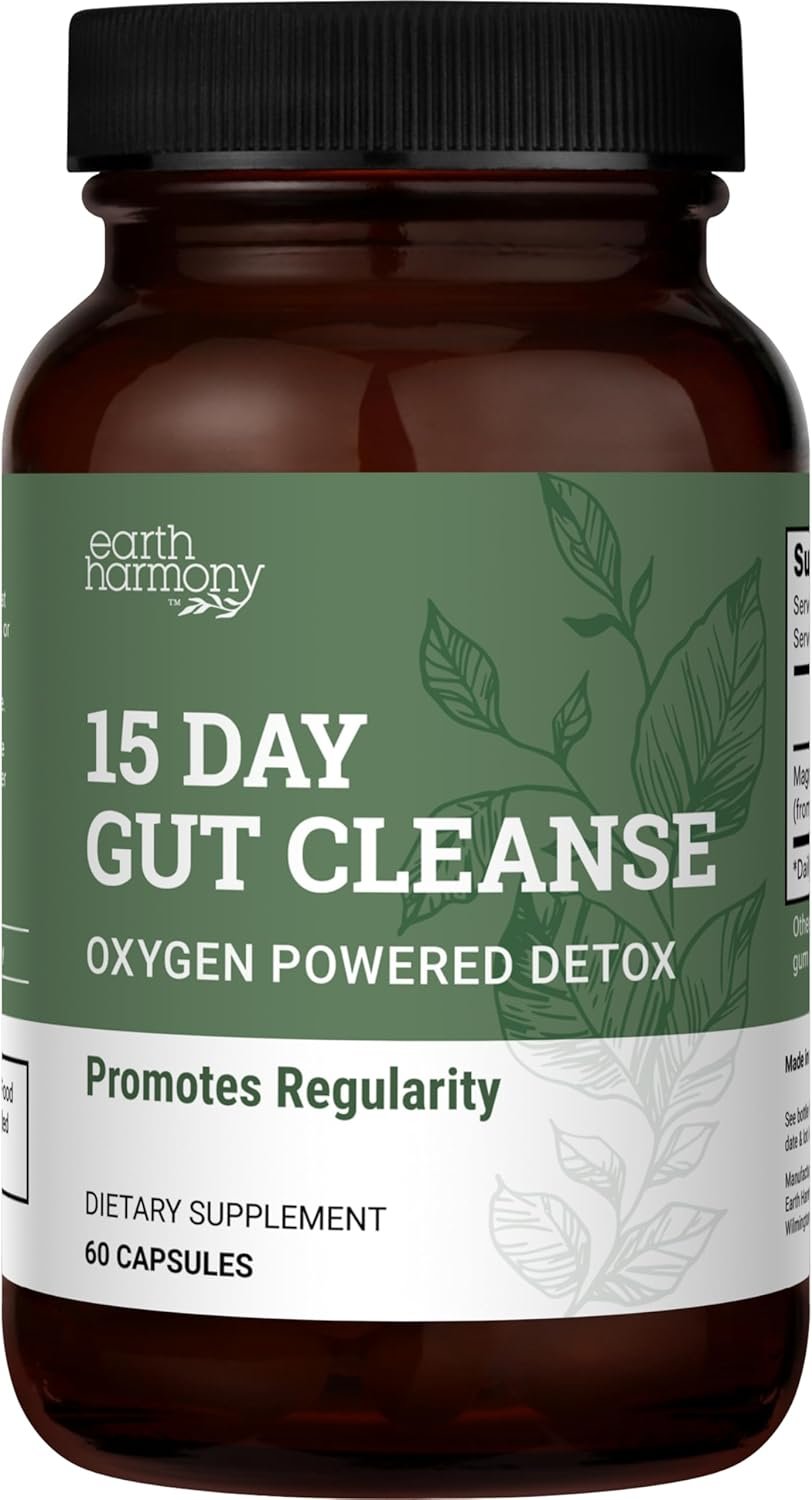 15 Day Gut Cleanse Detox For Women and Men – Vegan, Non-GMO Ingredients For Waist Loss and Constipation Relief With A 15 Day Cleanse Gut Support Without Cramping, As Seen On TikTok (60 Capsules)