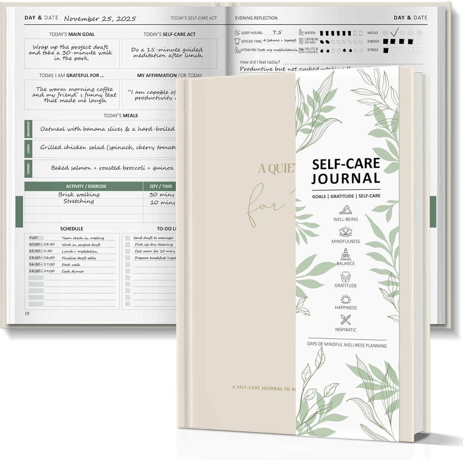 BIROYAL Self Love Journal for Women – 90-Day Self Care Planner A5 – Wellness & Daily Reflection Gratitude Journal for Women – Wellness Planner for Personal Health, Sleep & Diet Tracking – Mood Tracker
