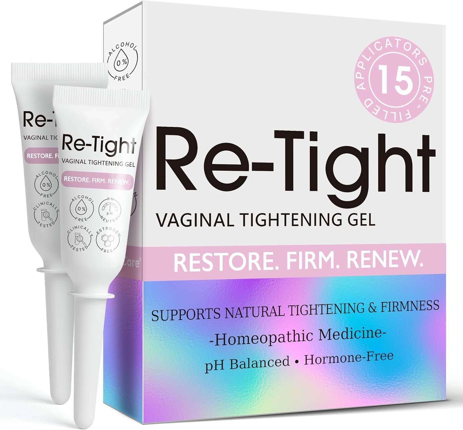 Vaginal Tightening Gel for Women | Feminine Care for Vaginal Health with Firmness & Intimate Rejuvenation Support | pH Balanced for Hydration & Moisture Balance | 15 Pre-Filled Applicators