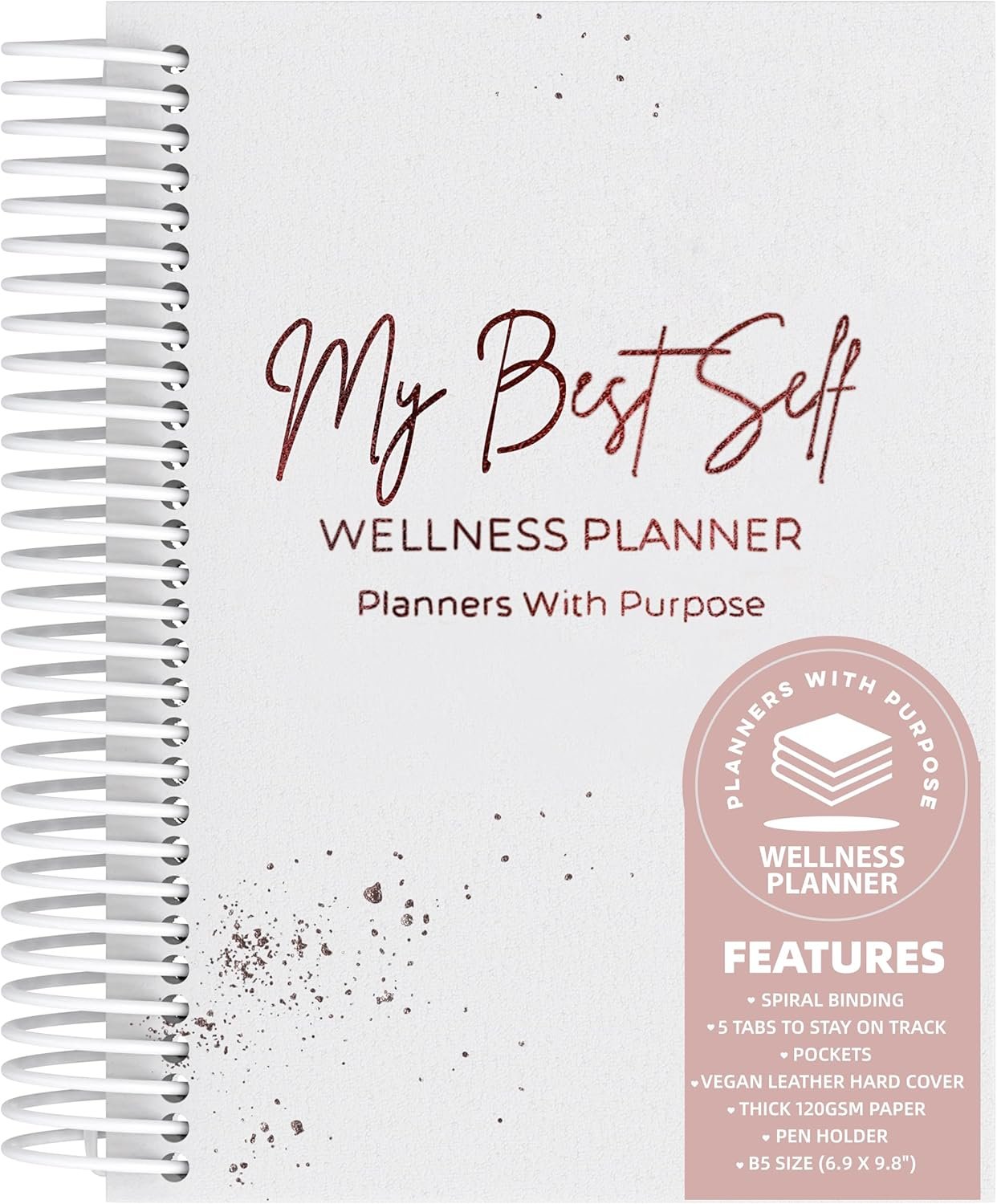 Planners with Purpose Wellness Journal – Daily Self Care Lifestyle Planner to Support Physical, Mental, & Emotional Health – Guided Prompts Self Love Diary to Practice Gratitude, Reflection, and Goals