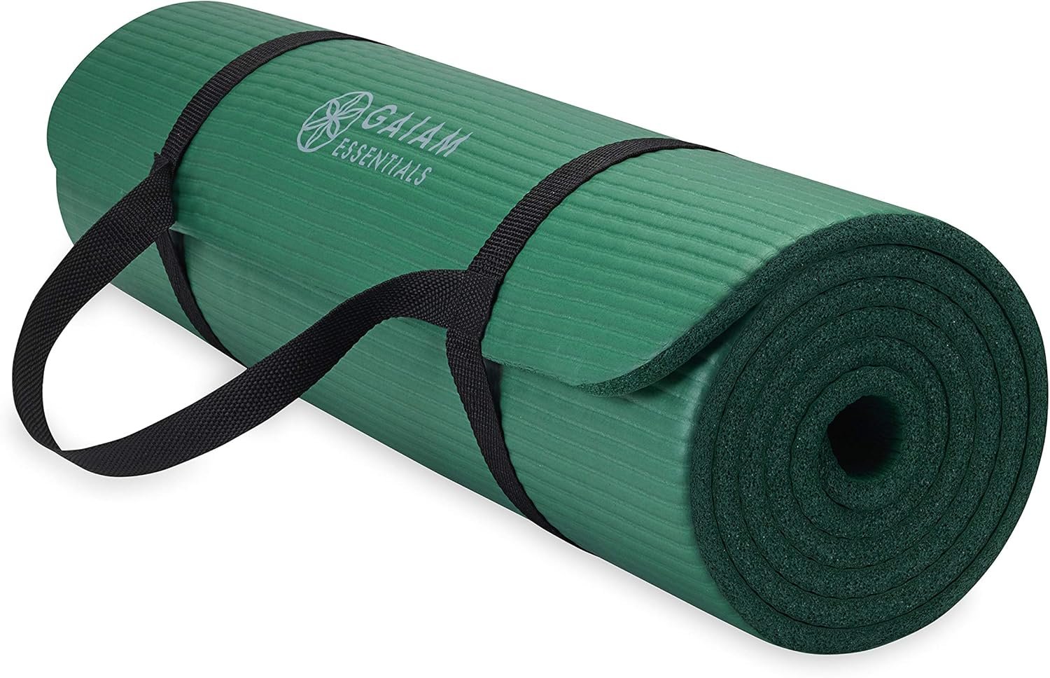 Gaiam Yoga Mat, Pilates & Exercise Mat, Thick 2/5″ (10mm) Workout Mat with Easy-Cinch Carrying Strap for Home & Gym Workouts