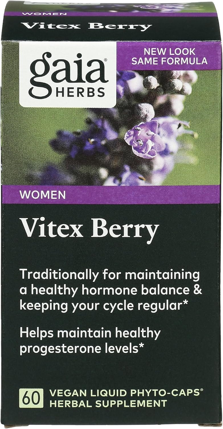 Gaia Herbs Vitex Berry, Chasteberry, Hormone Balance for Women, Vegan Liquid Capsules, 60 Count