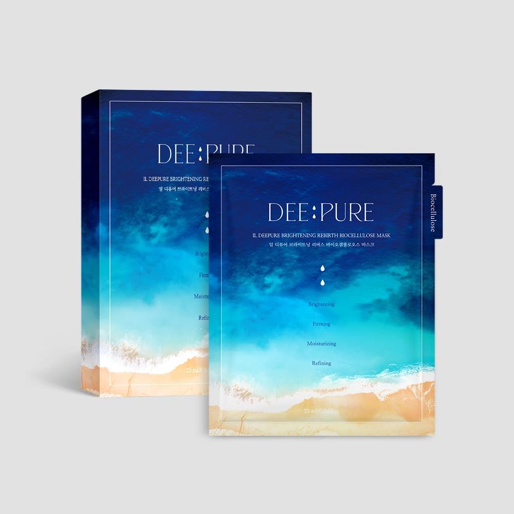 IL DEEPURE Rebirth Biocellulose Face Mask, Vegan, Moisturizing and Firming, Improves Skin Texture with Patented Coconut Sheet. Korean Skin Care (Set of 5 Sheet Masks)