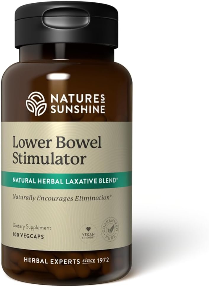 Nature’s Sunshine Lower Bowel Stimulator – Helps Relieve Constipation – Cleanse & Detox Your Colon with Natural Herbal Ingredients – 25 Servings – 100 Vegcaps