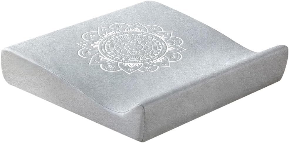 Luxe Velvet Meditation Cushion Set, Zafu Yoga Floor Mat High-Density Foam, 26.4″ Large Floor Pillows, Removable Washable Cover for Indoor/Outdoor Use, Metaphysical Mandala Design