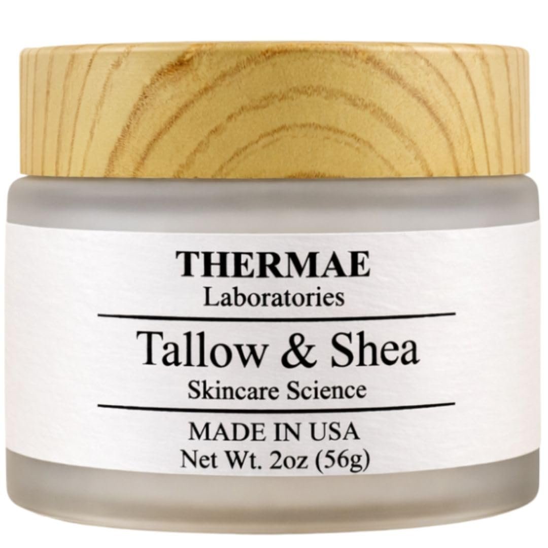 Organic Grass Fed Beef Tallow for Skin Face Moisturizer with Shea Butter Raw Organic Tallow Body Lotion & Skin Care Beef Tallow Cream for Dry Skin – Natural Anti Aging Tallow Face Cream Made in USA