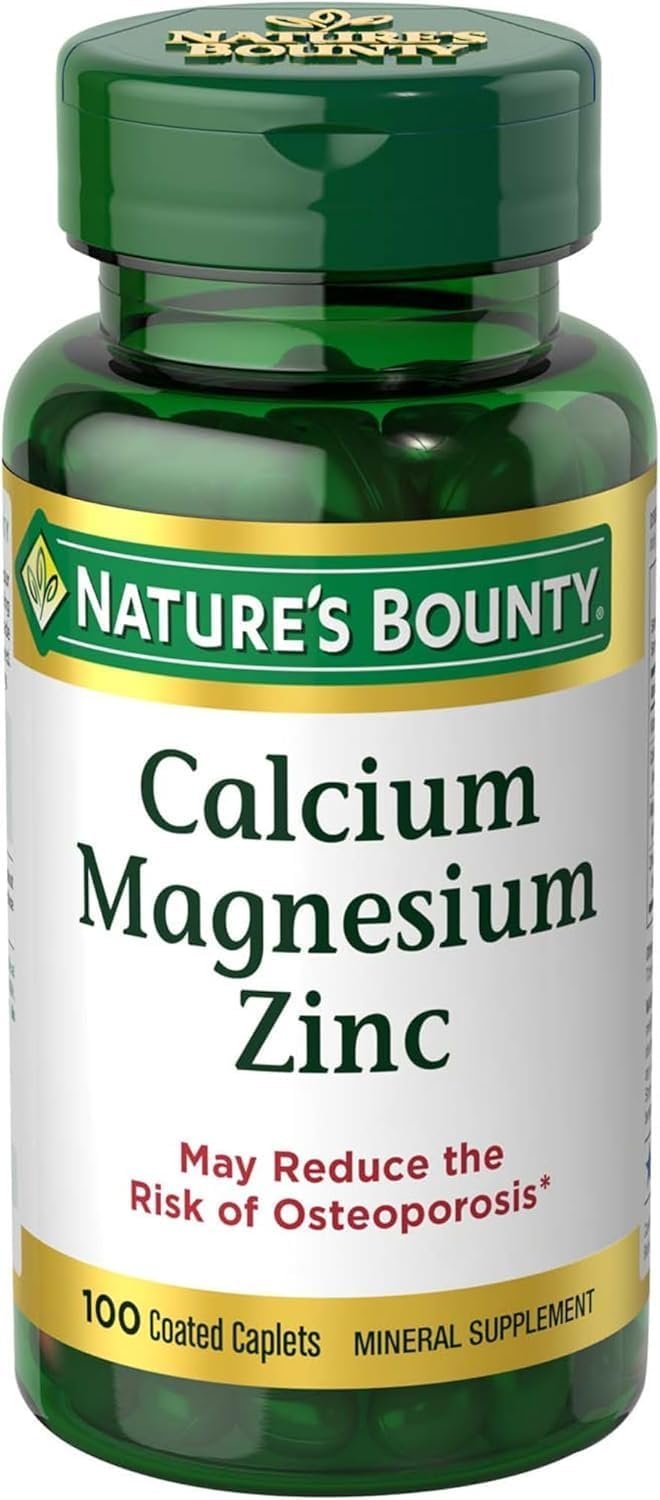 Nb VIT Cal/Mag/Zinc Size 100s Nature’s Bounty Calcium-Magnesium-Zinc Caplets 100 Count