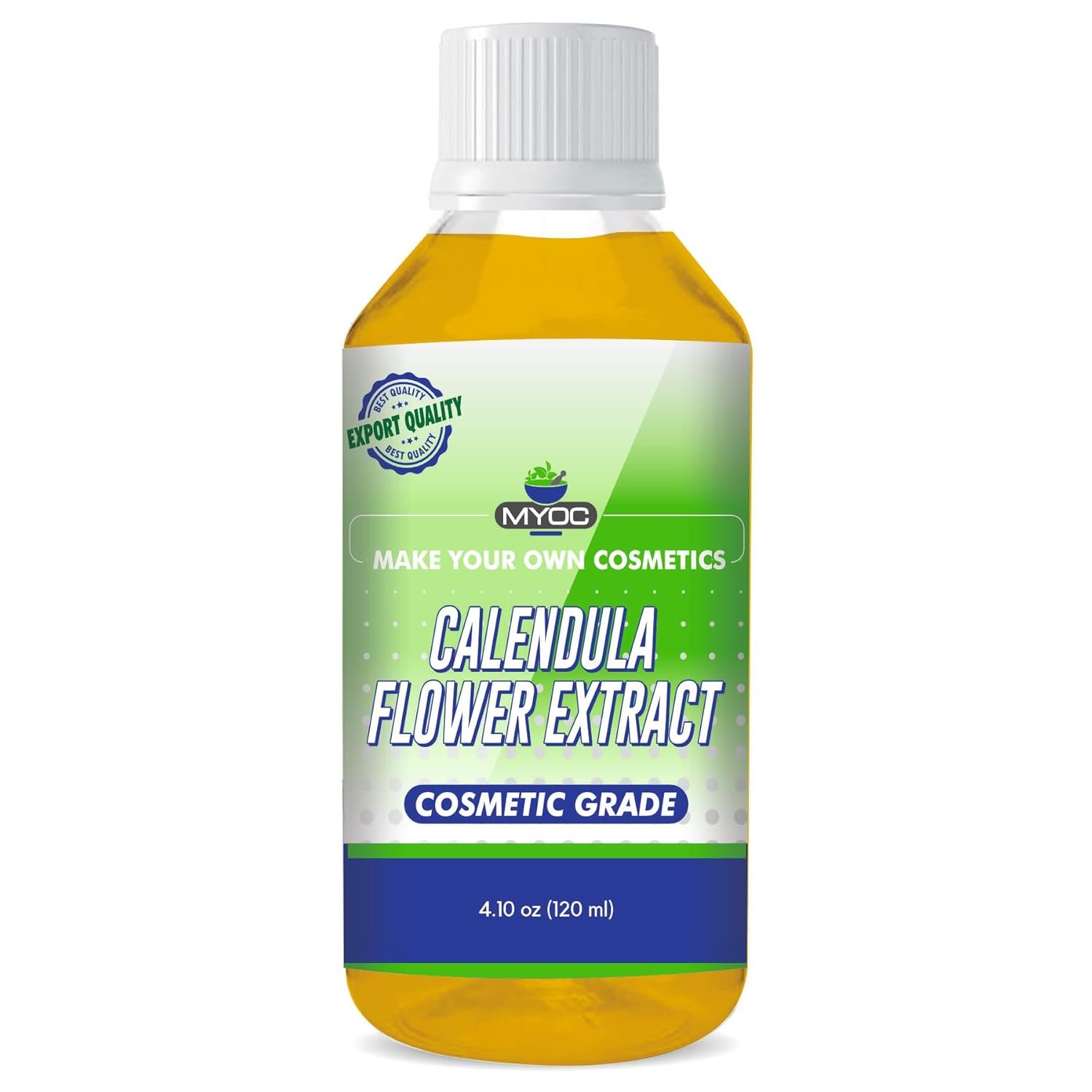 MYOC Calendula Flower Liquid Extract | Cosmetic Grade Botanical Ingredient | Non-Edible | Herbal Extract for DIY Skincare & Haircare | 120ml / 4.05 Fl Oz