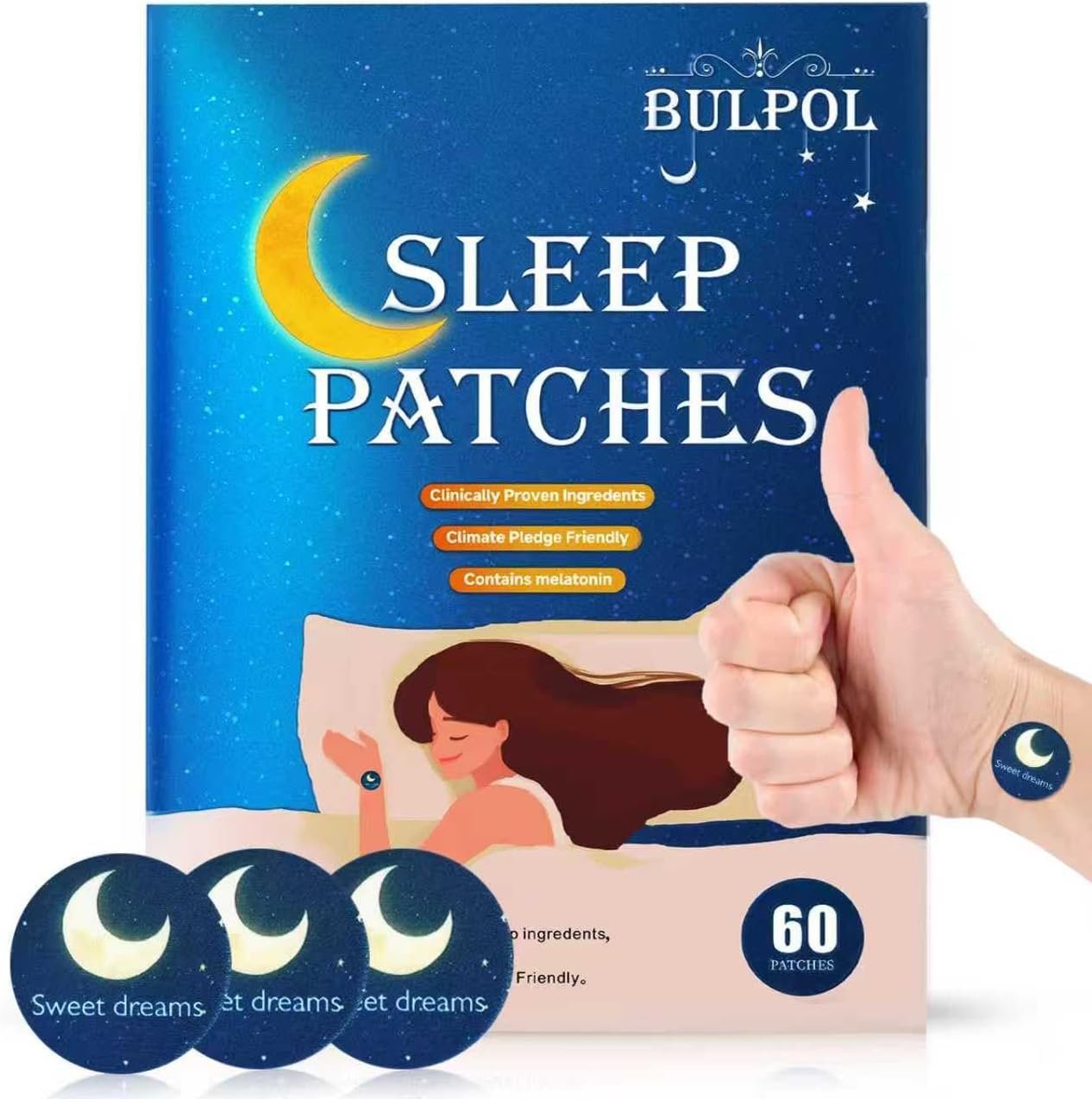 Sleep Patches for Adults, 60 Pack Upgraded Deep Sleep Patches, Formulated with All Natural Ingredients, Long-Lasting Night Comfort for Both Men and Women, Easy to Use All Night Long