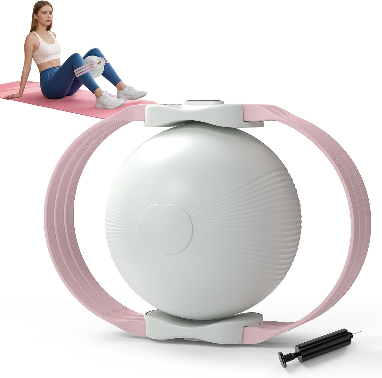 HOTSWEAT Thigh Exerciser, Inner Thigh Exerciser, Thigh Trainer Kegel Exerciser for Women with Adjustable Resistance, Thigh Toner Workout Equipment Pilates Ball for Home Gym