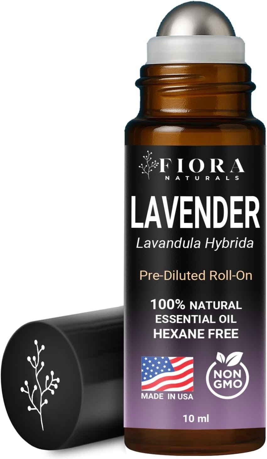 Lavender Essential Oil Roll On – Pre-diluted Calming Lavender Oil for Relaxation, Sleep & Skin Care, Aromatherapy Roller, Lavender Roller Ball, Calming Gifts for Women, Men By Fiora Naturals