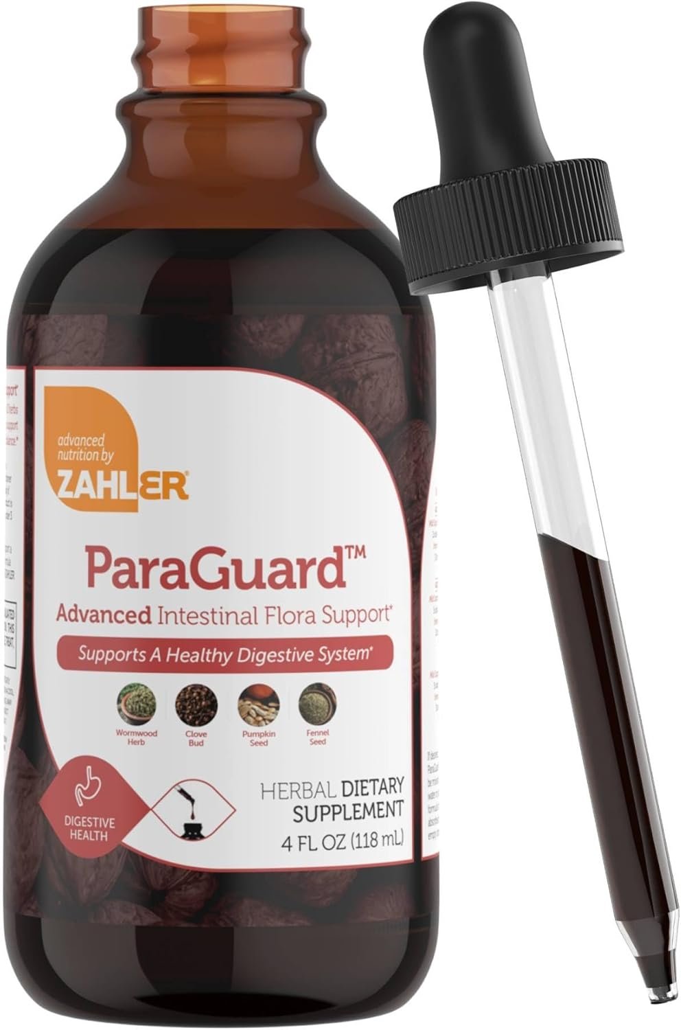 Zahler – ParaGuard Liquid Drops – Gut Health Supplement – Formula has Wormwood, Garlic Bulb, Pumpkin Seed, Clove & More – Natural Support for Humans – Certified Kosher (4 Oz) (4 oz., Drop)