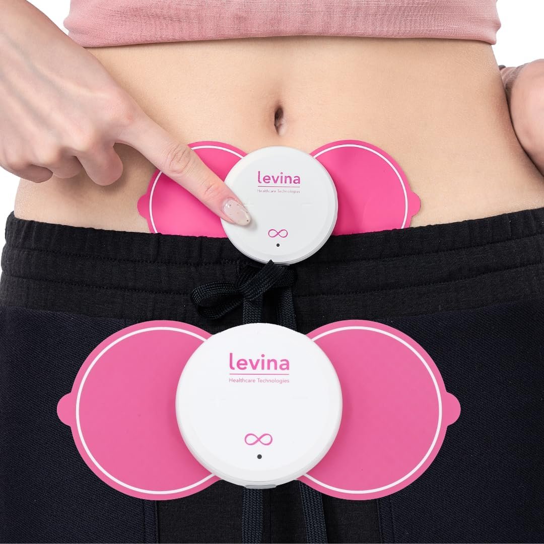 Levina Menstrual Period Relief Device – Wireless TENS Unit and Biocompatible Electrode Pads, Rechargeable, Magnetic Connection, Instant Cramp & PMS Relief, and Drug-Free, FSA HSA Eligible (RS-38)