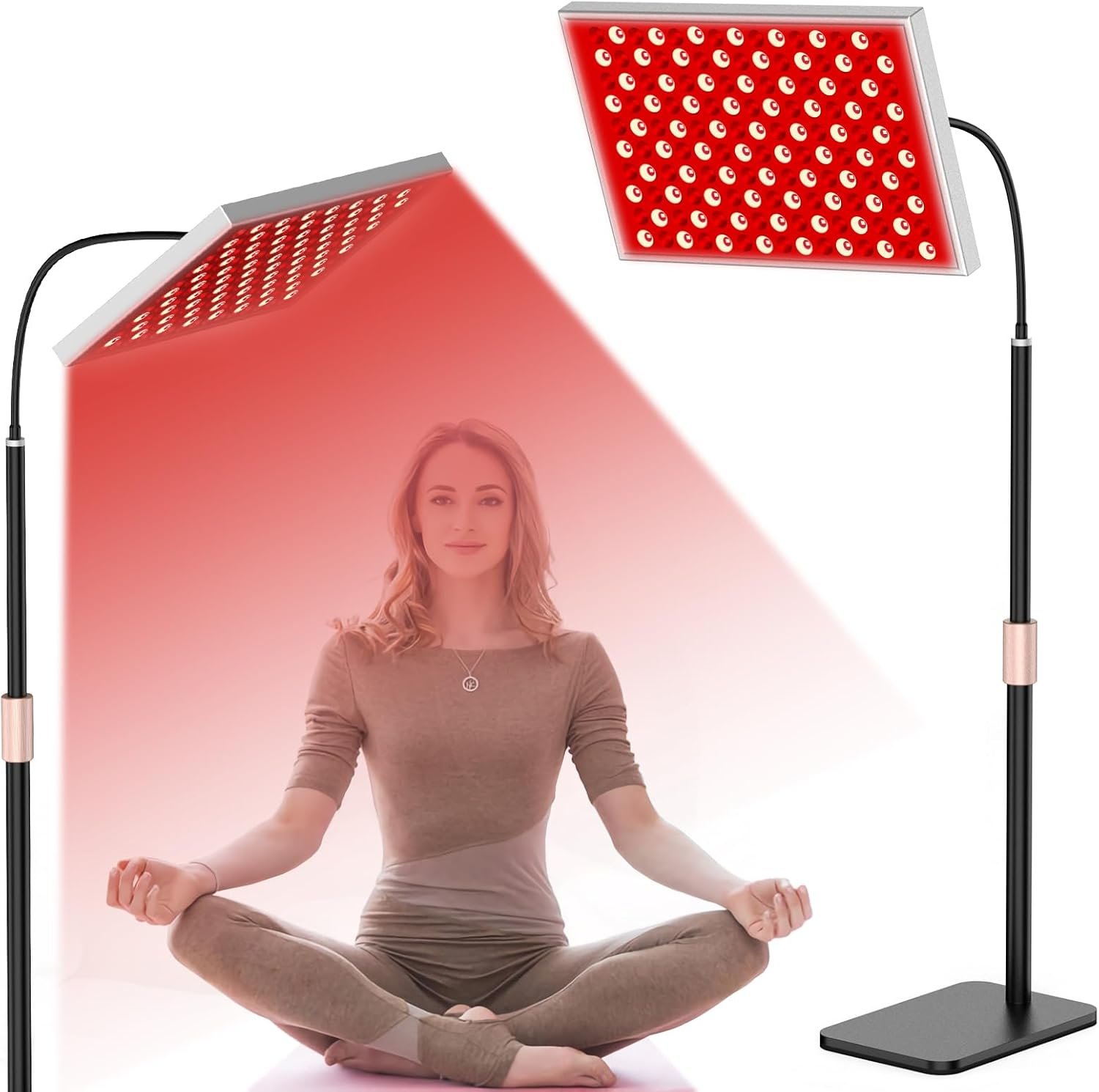 i-Venoya Red Light Therapy for Body: Infrared Light Therapy Panel Lamp with Stand, 660nm Deep Red and 850nm Near Infrared LED Device at Home for Face and Body