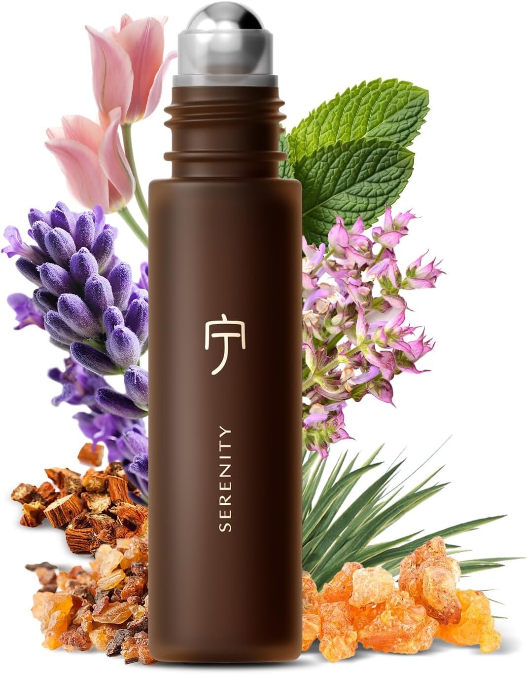 Serenity Calming Roll-On Essential Oil Blend for Stress Relief – with Lavender, Frankincense & Myrrh – 10ml Travel Size, Prediluted & Skin-Safe for Relaxation & Aromatherapy