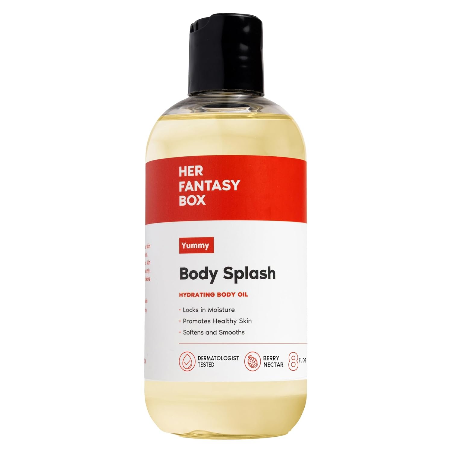 Her Fantasy Box | Body Splash Hydrating Body Oil (Yummy) – Moisturizing, Non-Greasy Formula for Soft, Smooth Skin – All-Natural, Lightweight & Nourishing