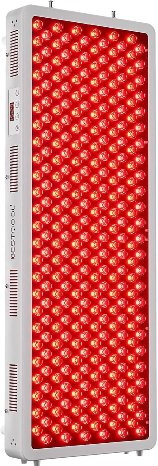 BestQool Red Light Therapy Panel, 4 Wavelengths Full Body Infrared Light Therapy, 300 Elite Grade Dual Chip LEDs, FSA-HSA Red Light Device at Home, Ideal for Body, Face. 500W. Modular Design.
