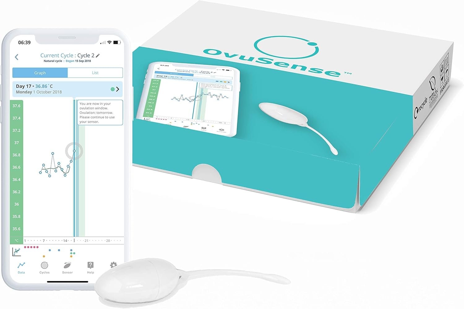 Fertility Monitor (OvuCore) – Real Time Ovulation Test & Predictor with Tracking App Included, Clinically Proven Accuracy Even for Irregular Cycles and PCOS