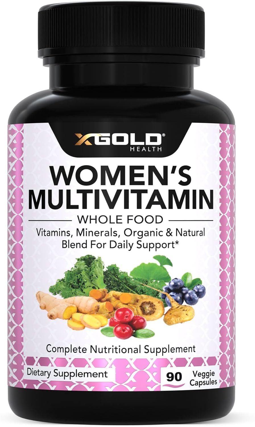 Vegan Women’s Daily Multivitamin 50 Plus with Organic WholeFood Based Natural Ingredients, Ginger, Maca, Multi-Vitamin B Complex & More – Energy Support, Immune System Booster -90 Capsules