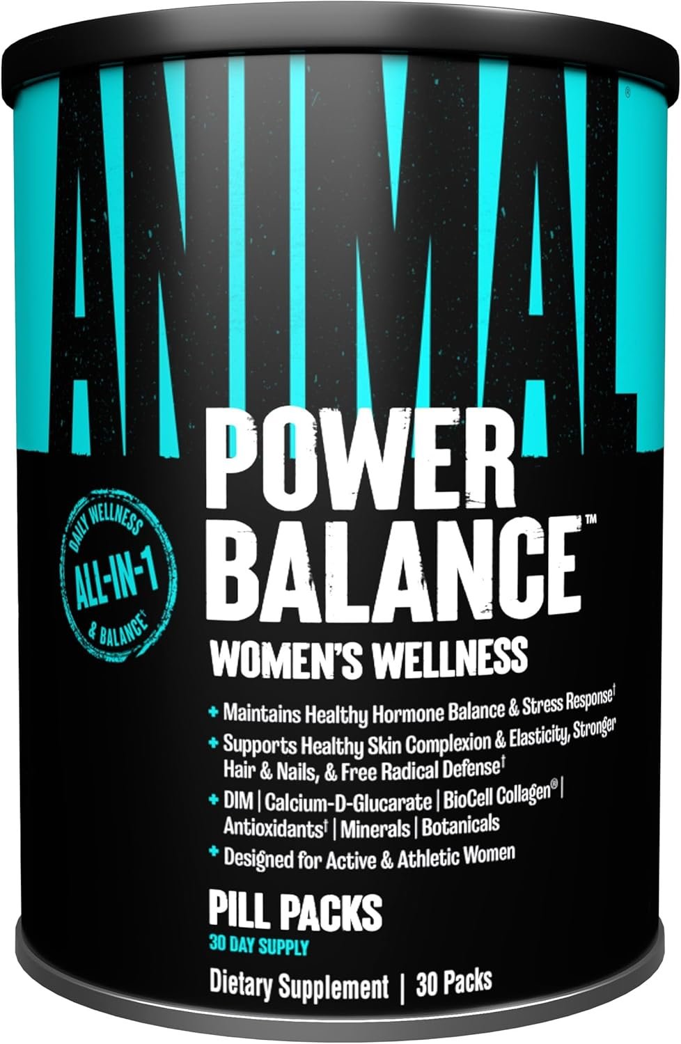 Animal Power Balance – Women’s Alpha F Comprehensive Formula – Supports Hormonal Balance, Complexion, Hair, Nails, Mood and Stress, Intestinal Health, & Bone and Joint Health – 30 Packs