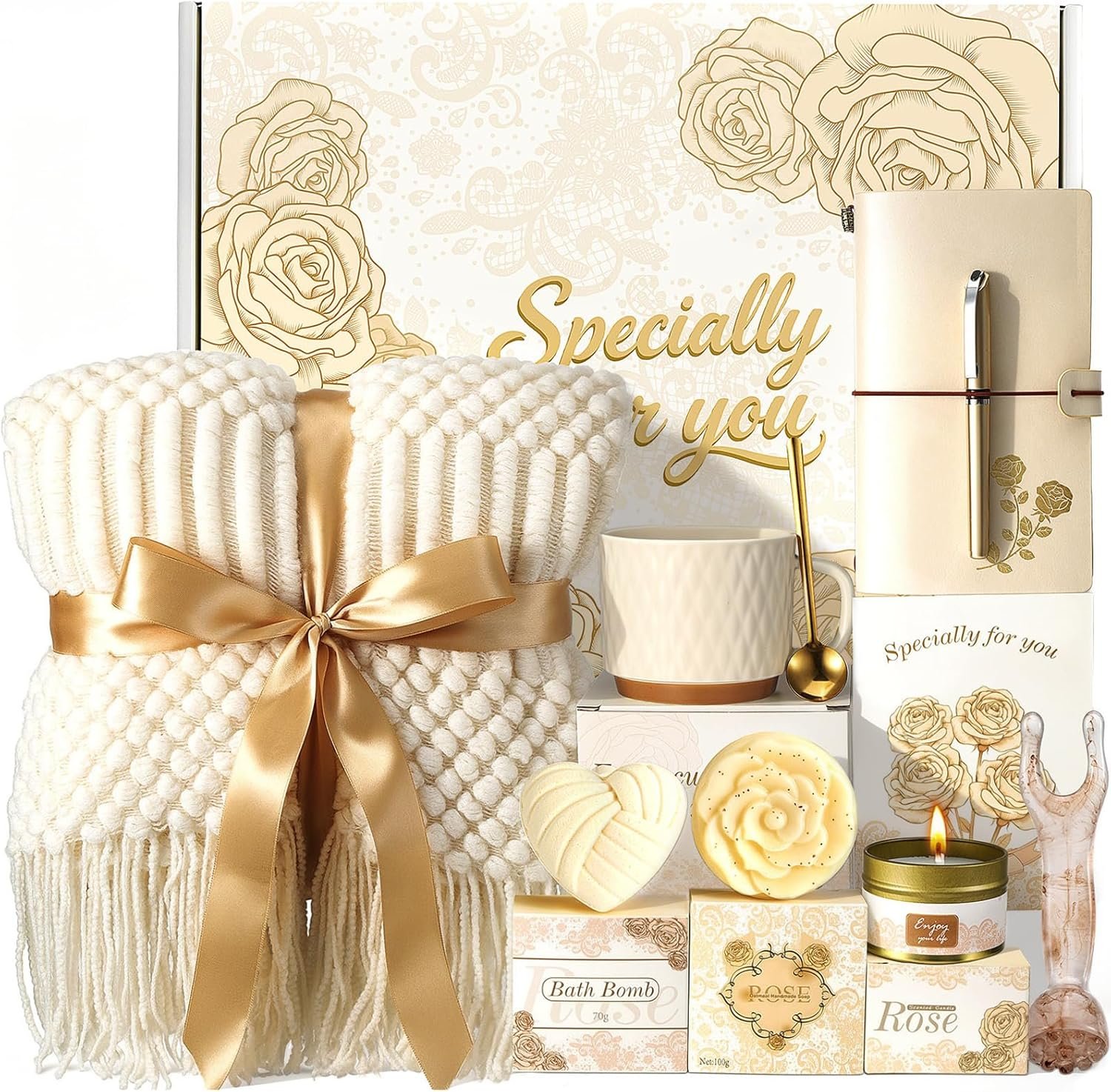 Birthday Gifts for Women Self Care Gift Set for Mom Her Best Friend – Get Well Soon Sympathy Gift basket for Women, Thinking of You Relaxation Gift Appreciation Thank You Spa Gifts Basket for Women